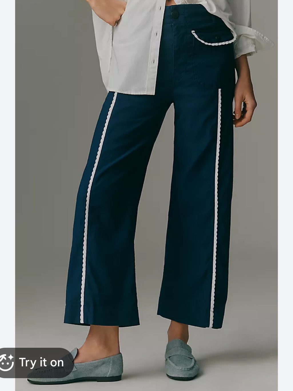 Anthropologie Nwt Maeve Colette Flap Pocket Wide-Leg Pants Womenâs 27